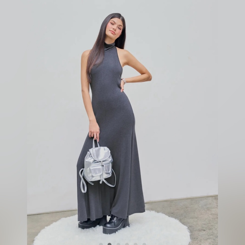 Grey Cidar sleeveless maxi dress
